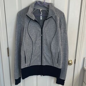 Lululemon Athletica Nice Asana Heather Gray Jacket with Black Trim